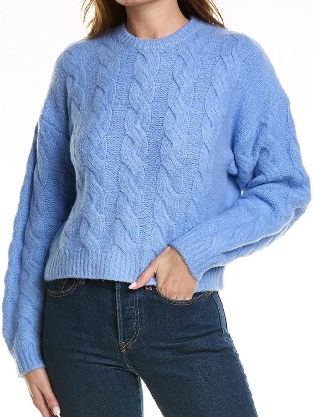 Joie Powder Blue Cableknit Sweater